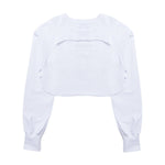 Cropped Branco Manga Longa Fact - Loja Fact