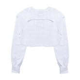 Cropped Branco Manga Longa Fact - Loja Fact