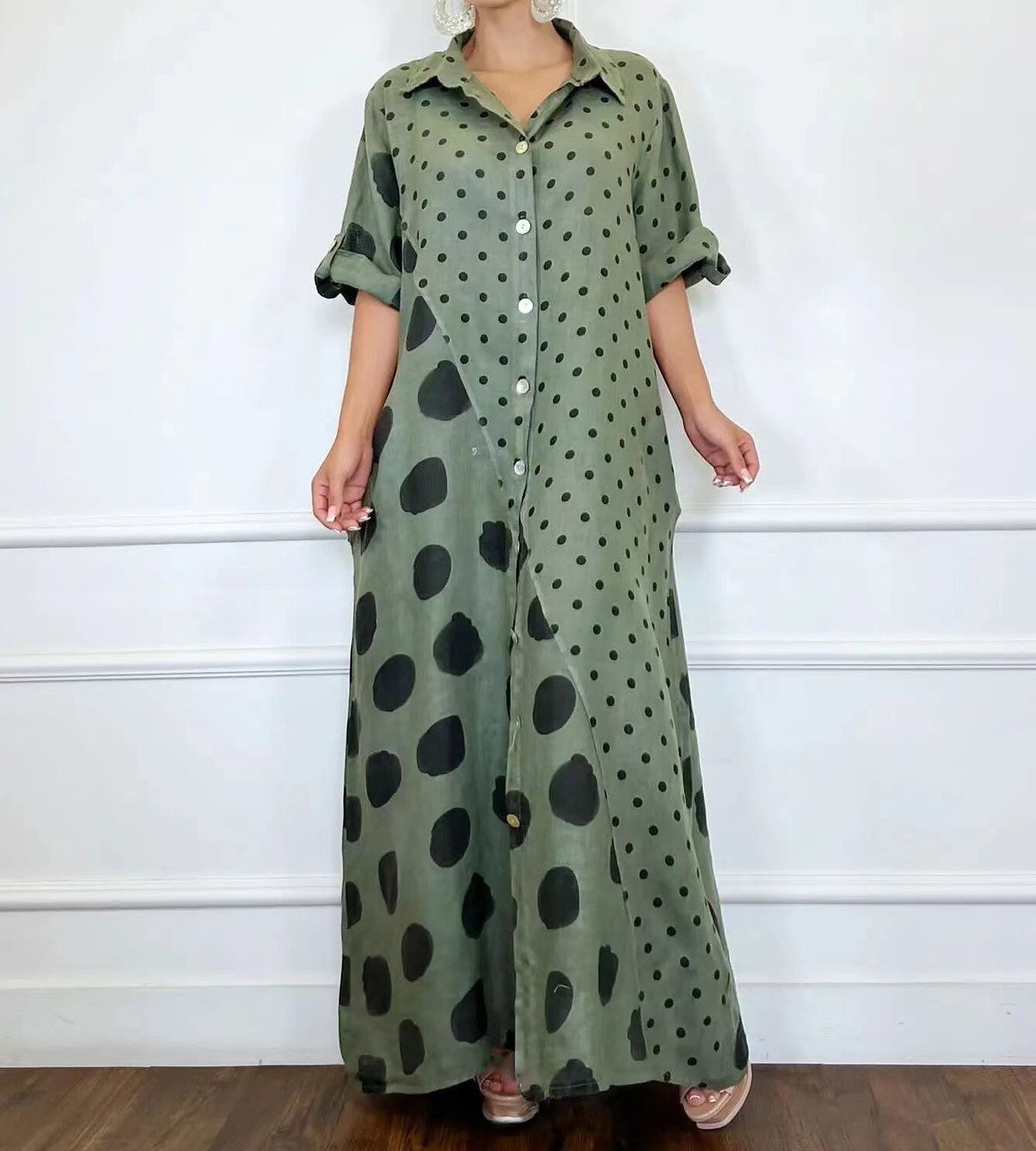 Vestido Longo com Abotoamento Rubelitta - Loja Fact