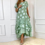 Vestido Longo com Babados Marbres - Loja Fact