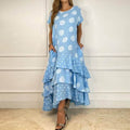 Vestido Longo com Babados Marbres - Loja Fact