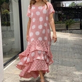 Vestido Longo com Babados Marbres - Loja Fact