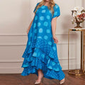 Vestido Longo com Babados Marbres - Loja Fact