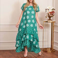 Vestido Longo com Babados Marbres - Loja Fact