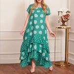 Vestido Longo com Babados Marbres - Loja Fact