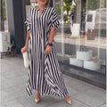Vestido Longo Listrado Raye - Loja Fact
