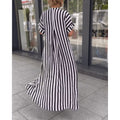 Vestido Longo Listrado Raye - Loja Fact