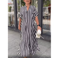 Vestido Longo Listrado Raye - Loja Fact