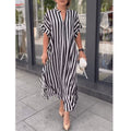 Vestido Longo Listrado Raye - Loja Fact