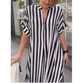 Vestido Longo Listrado Raye - Loja Fact