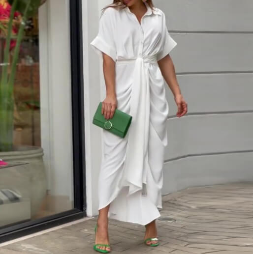 Vestido Mídi com Abotoamento Moderne - Loja Fact